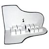 This piano-shaped card uses the principles of organic architecture and simple cutting and folding to create a pop-up effect.  The card folds flat, and when opened the piano keys pop-up.  